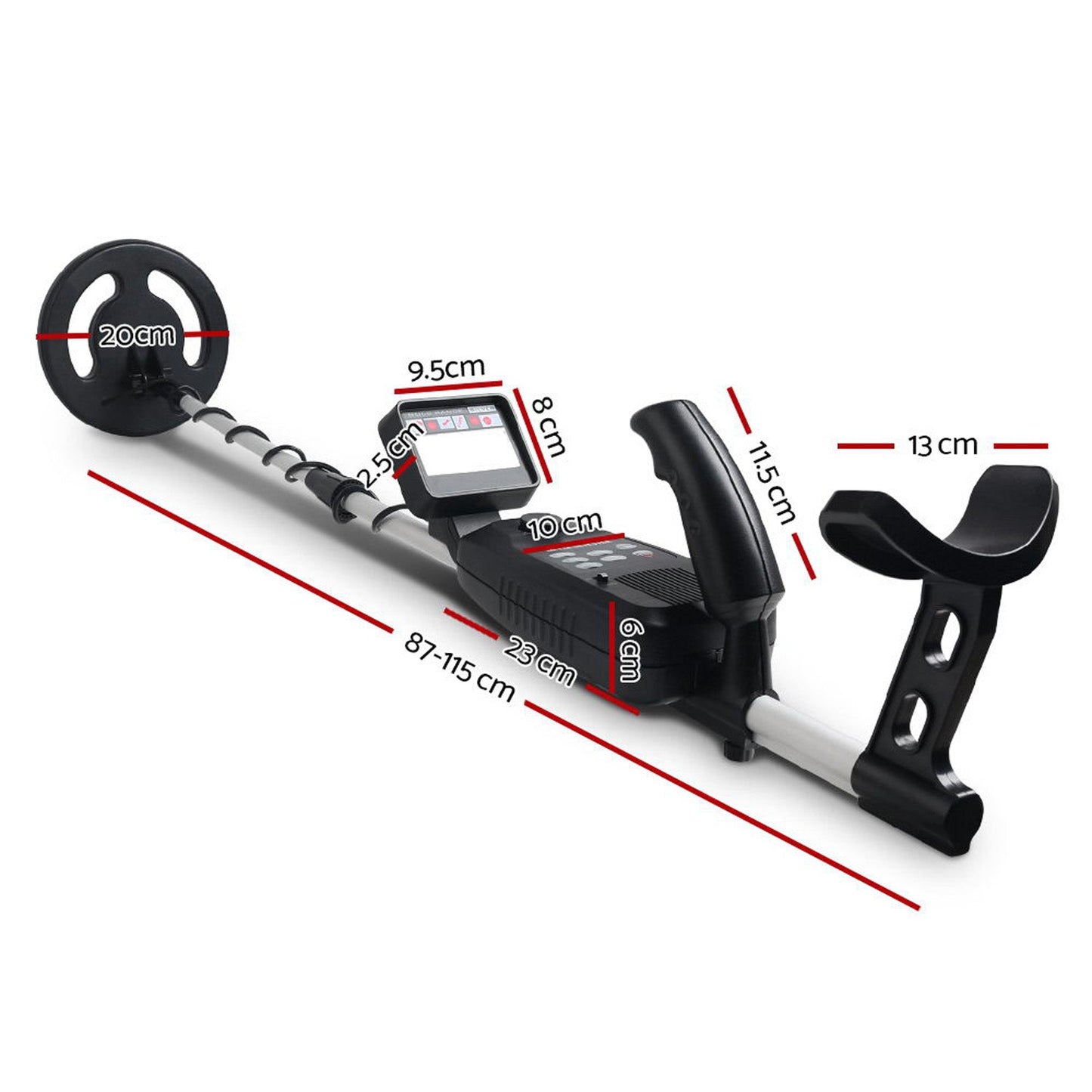 Metal Detector with LCD and Headphones - Black