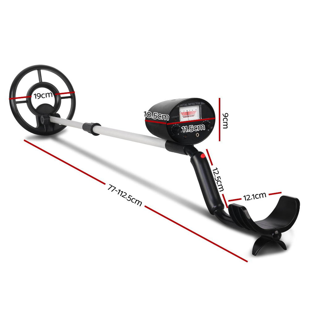 Battery Powered Metal Detector - Black