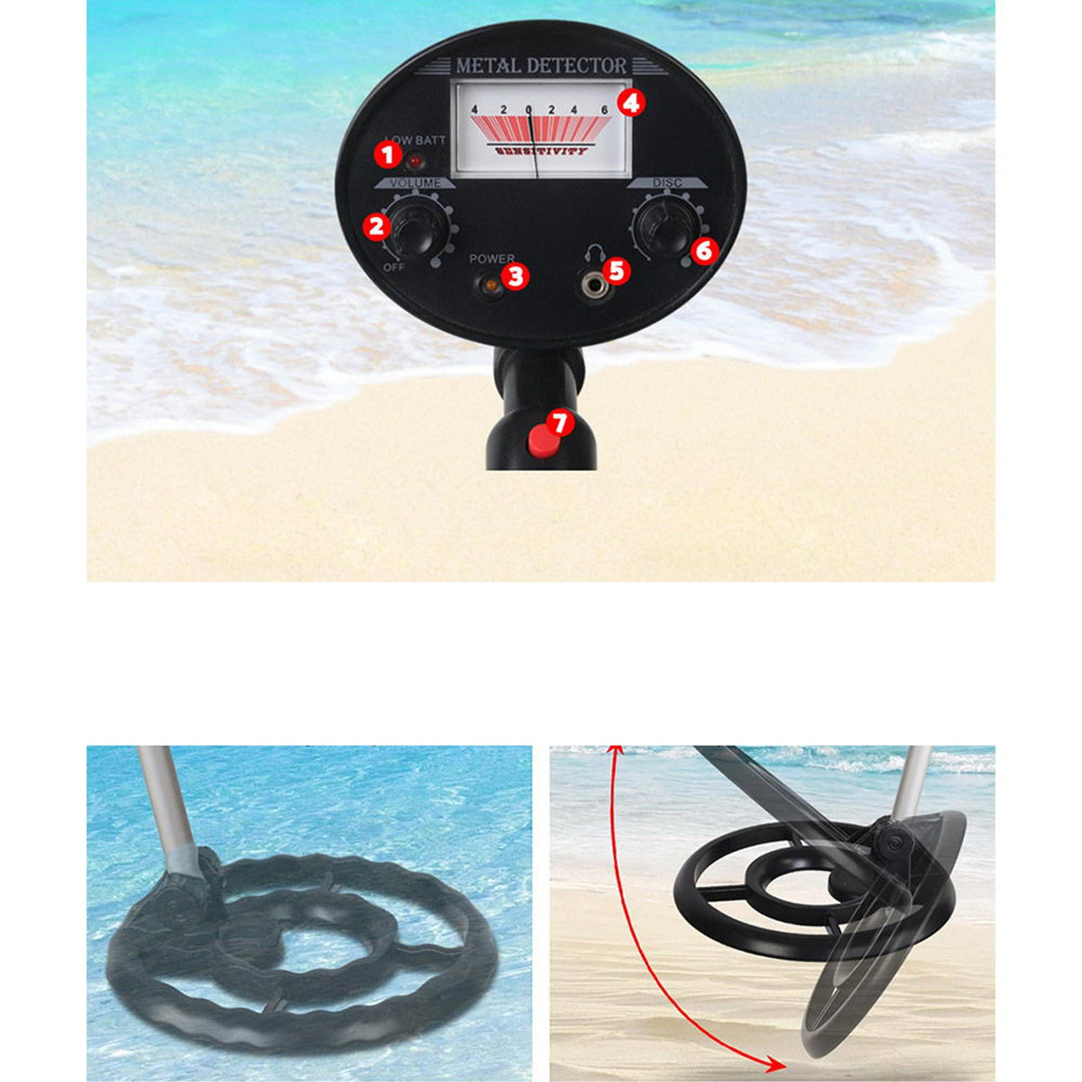 Battery Powered Metal Detector - Black