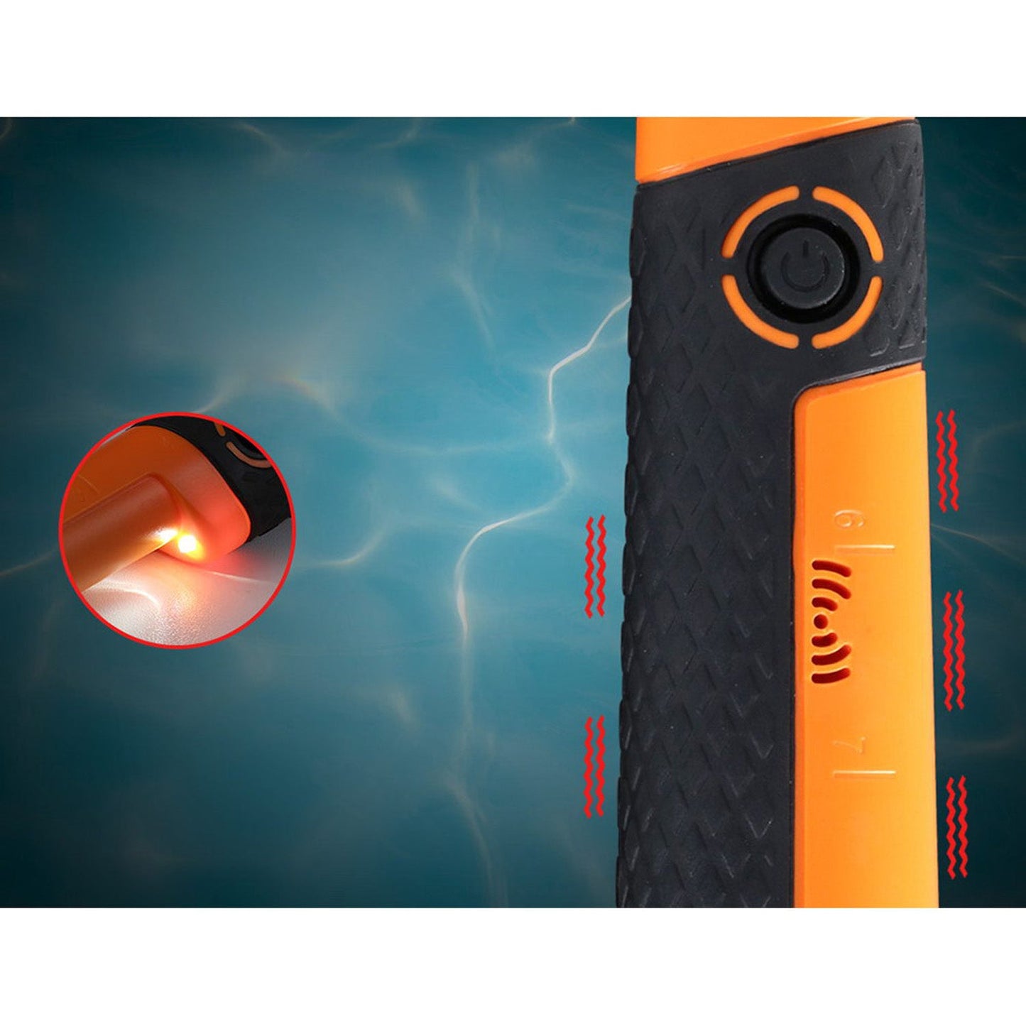 Portable Handheld Metal Detector - Black and Orange