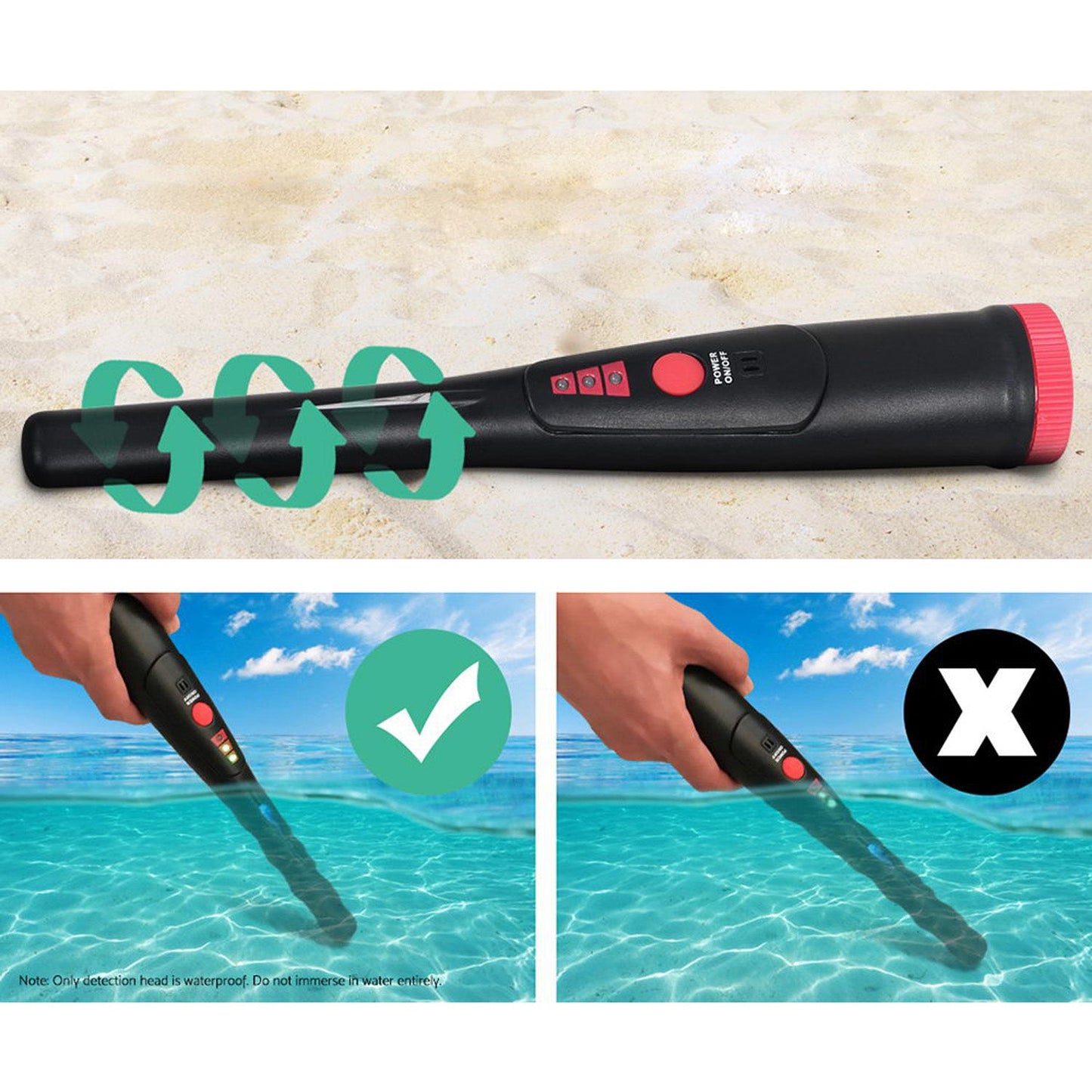 Metal Detector with LED - Black