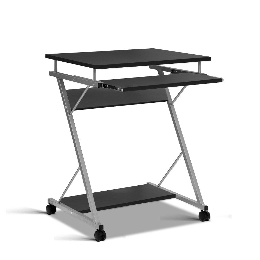 Metal Pull Out Computer Table Desk - Black