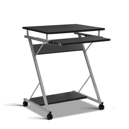 Metal Pull Out Computer Table Desk - Black