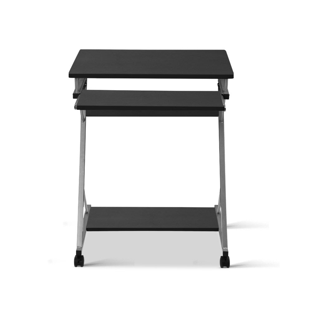 Metal Pull Out Computer Table Desk - Black