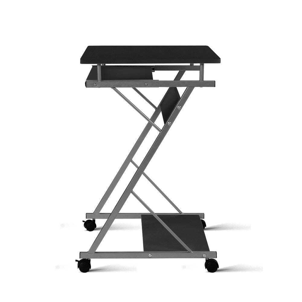 Metal Pull Out Computer Table Desk - Black