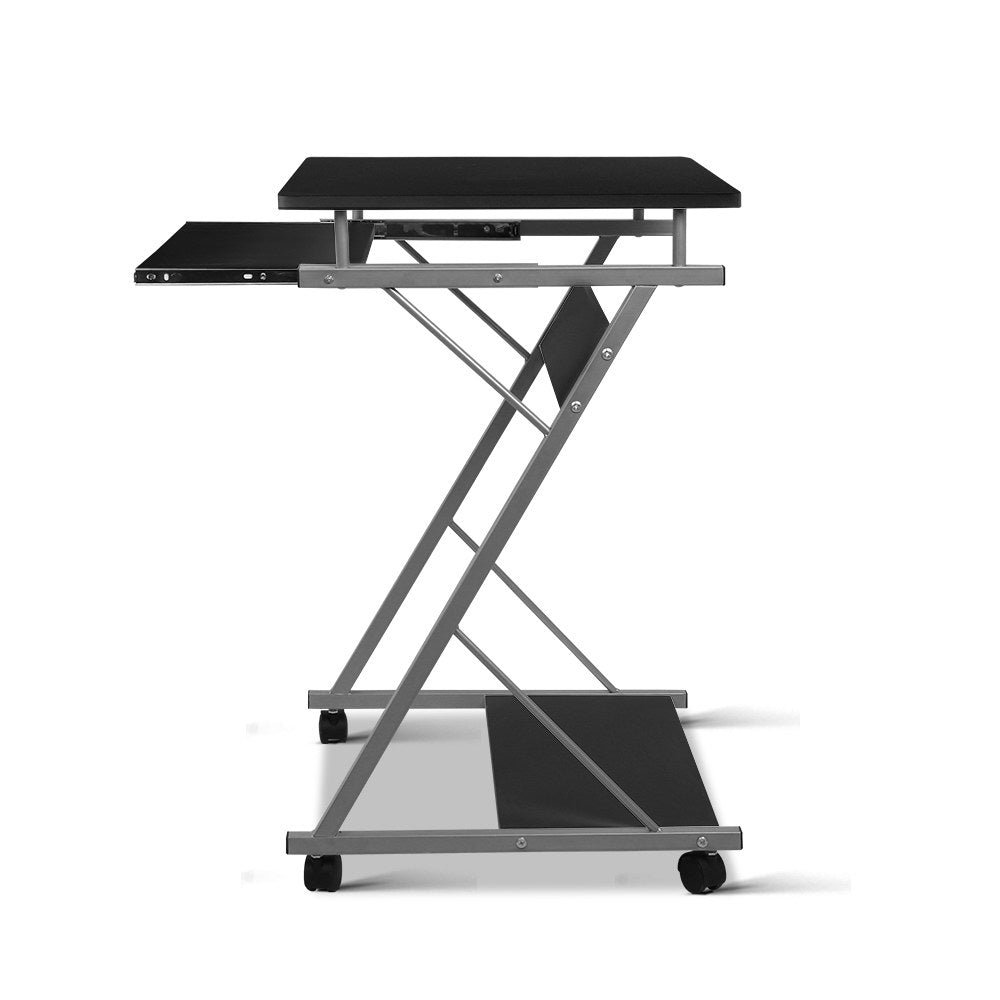 Metal Pull Out Computer Table Desk - Black