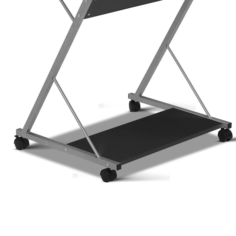 Metal Pull Out Computer Table Desk - Black