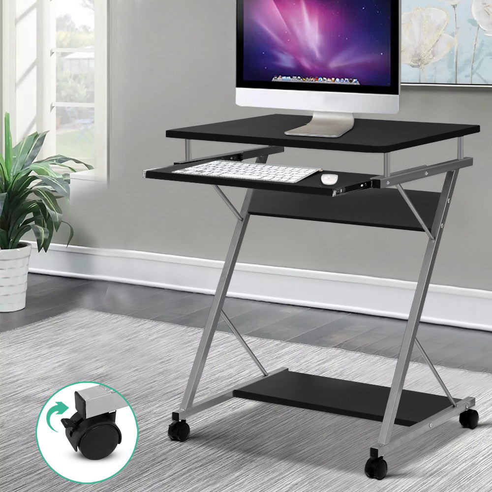 Metal Pull Out Computer Table Desk - Black