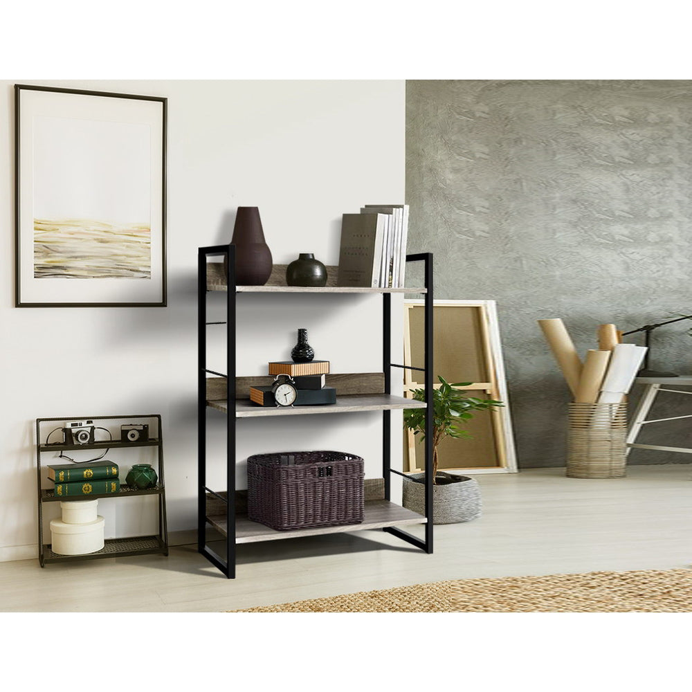 Wooden and Metal Framed Book Shelves - 3 Tier