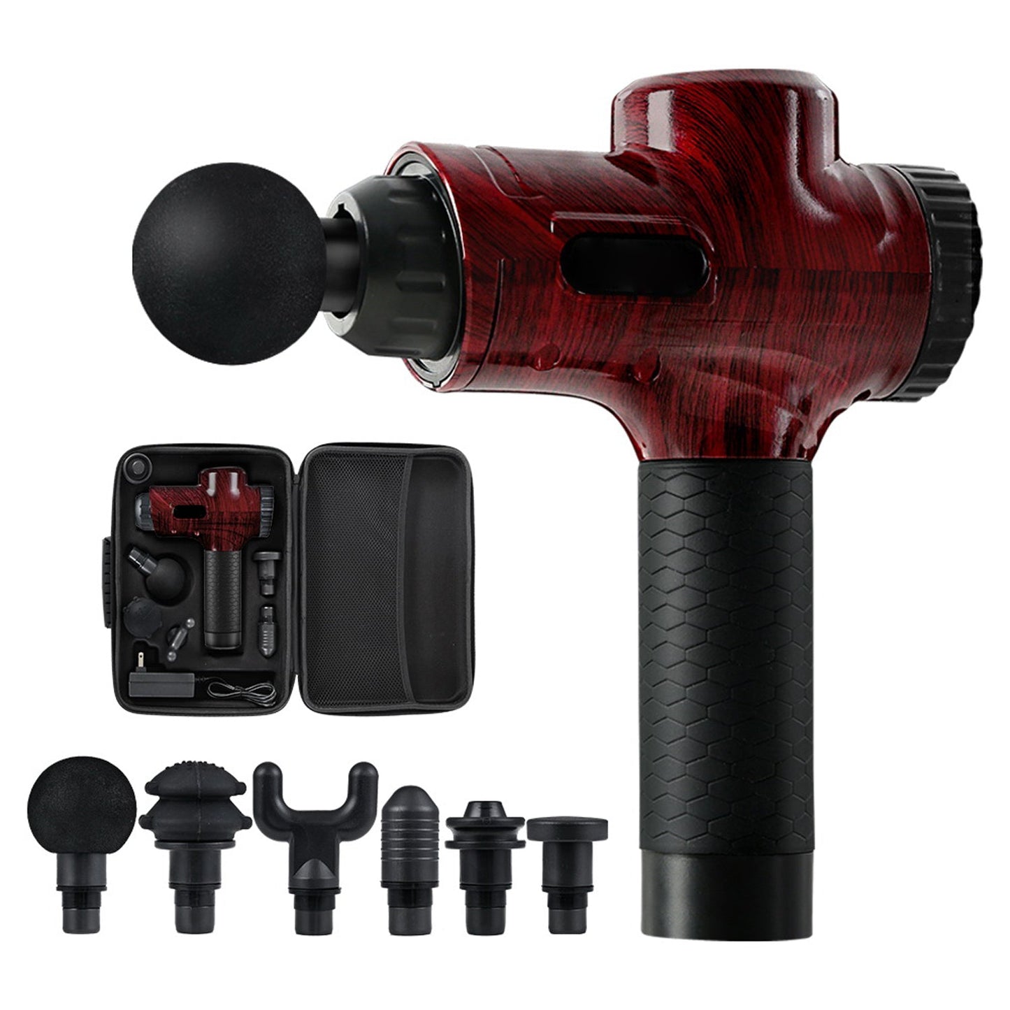 Electric Massage Gun with LCD - Mahogany