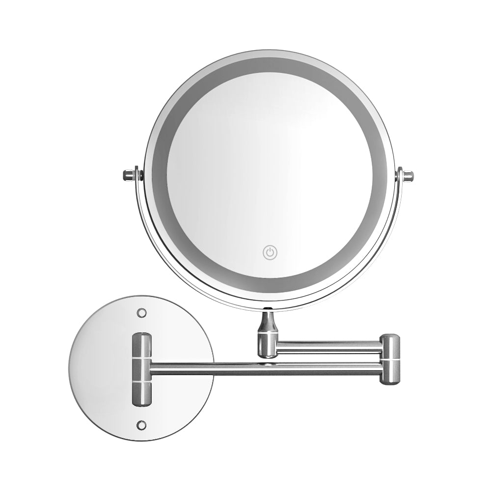 Extendable Makeup Double-Sided Bathroom Magnifying Mirror - White