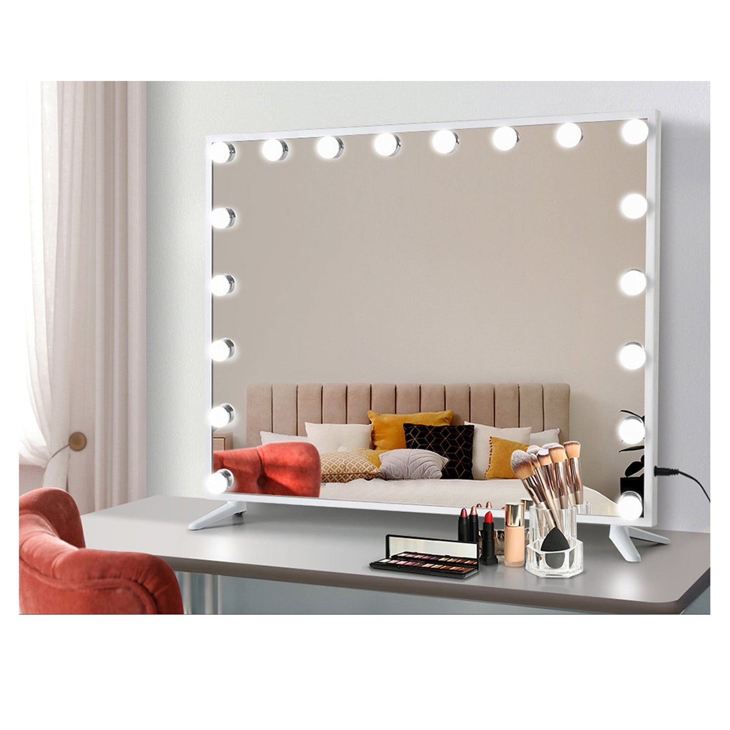 Makeup Mirror with 18 LED Bulbs - 65cm x 80cm