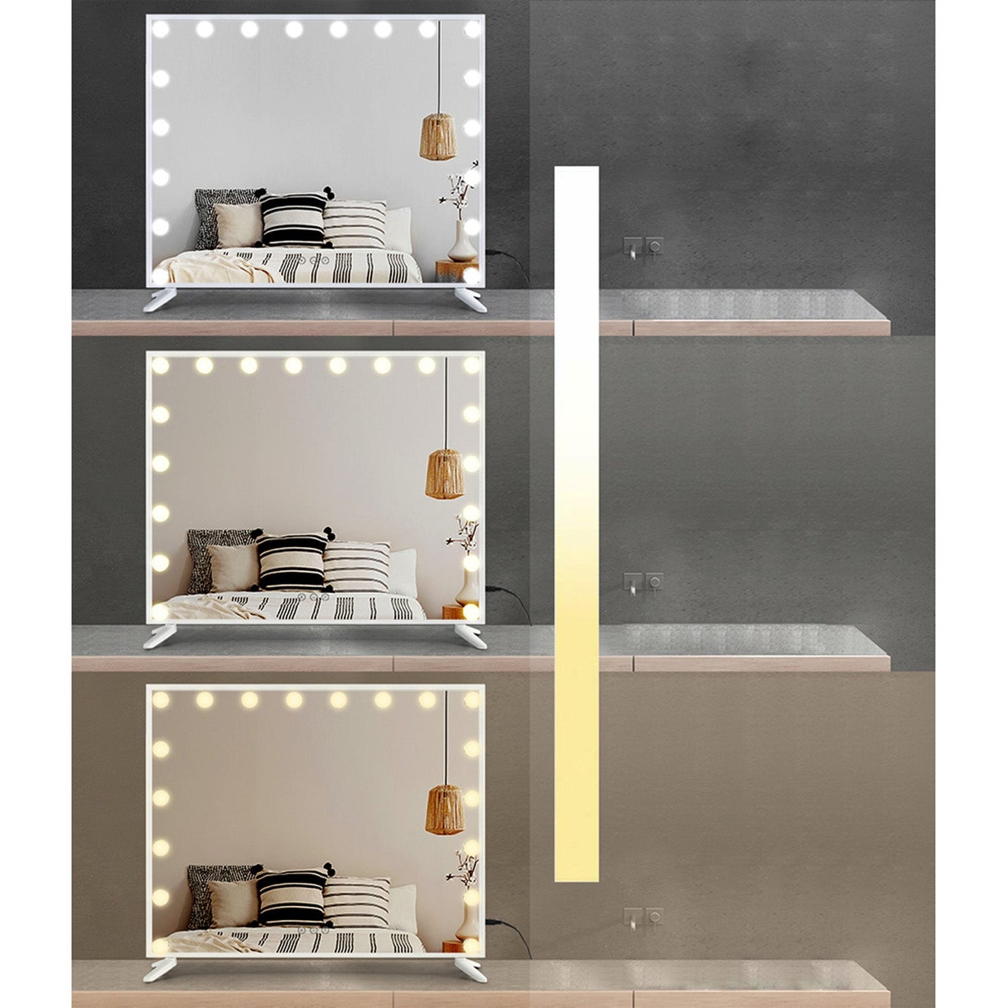 Makeup Mirror with 18 LED Bulbs - 65cm x 80cm