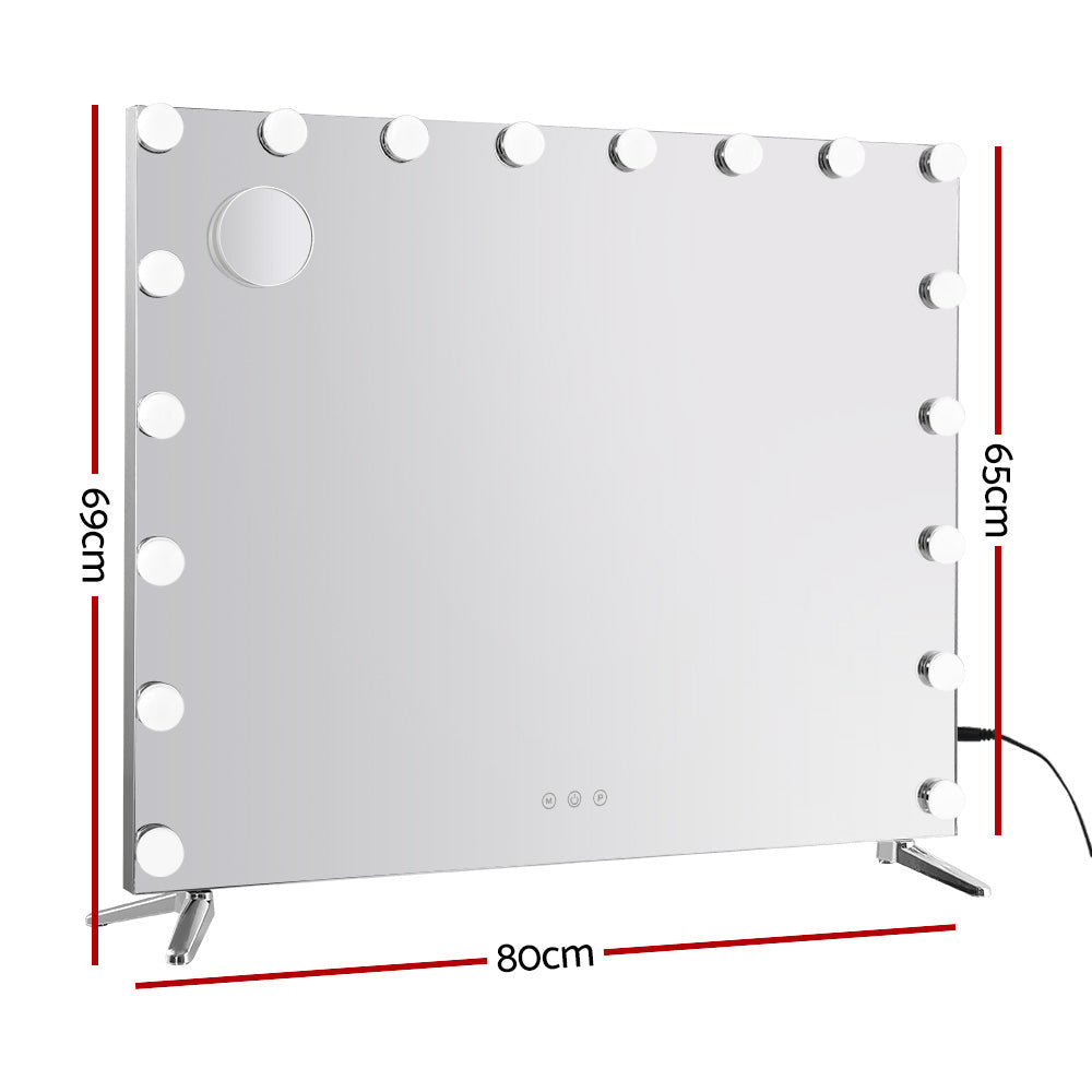 Makeup Mirror with Light LED Hollywood Mounted Wall - 65x80cm