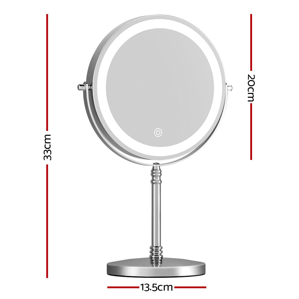 Makeup LED Light Cosmetic Round 360 Rotation Magnifying Mirror - White