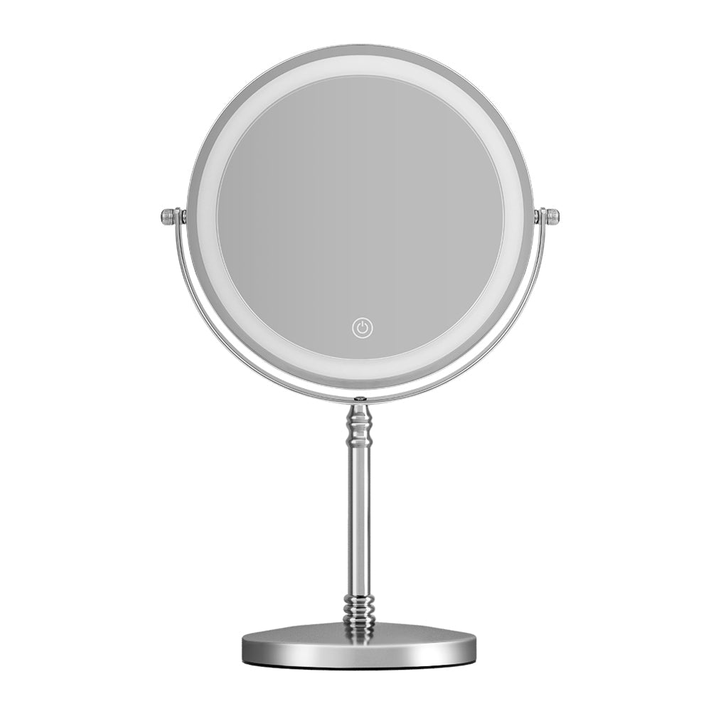 Makeup LED Light Cosmetic Round 360 Rotation Magnifying Mirror - White