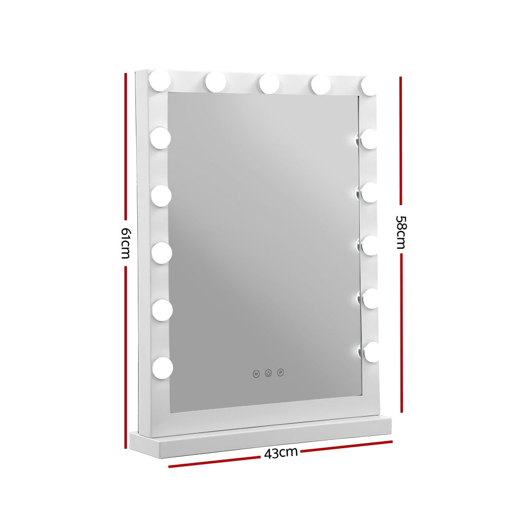 Hollywood Makeup Mirror with Light Vanity Stand - 15 LED Bulbs