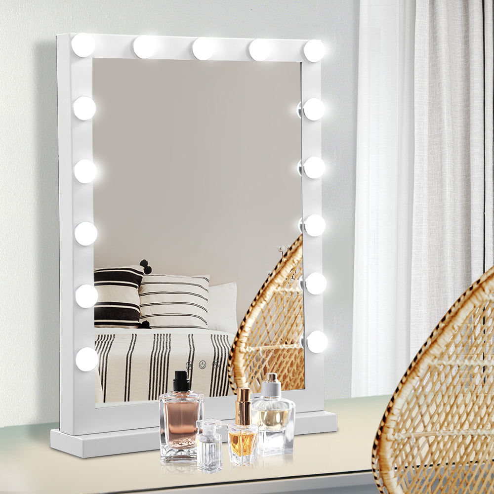 Hollywood Makeup Mirror with Light Vanity Stand - 15 LED Bulbs