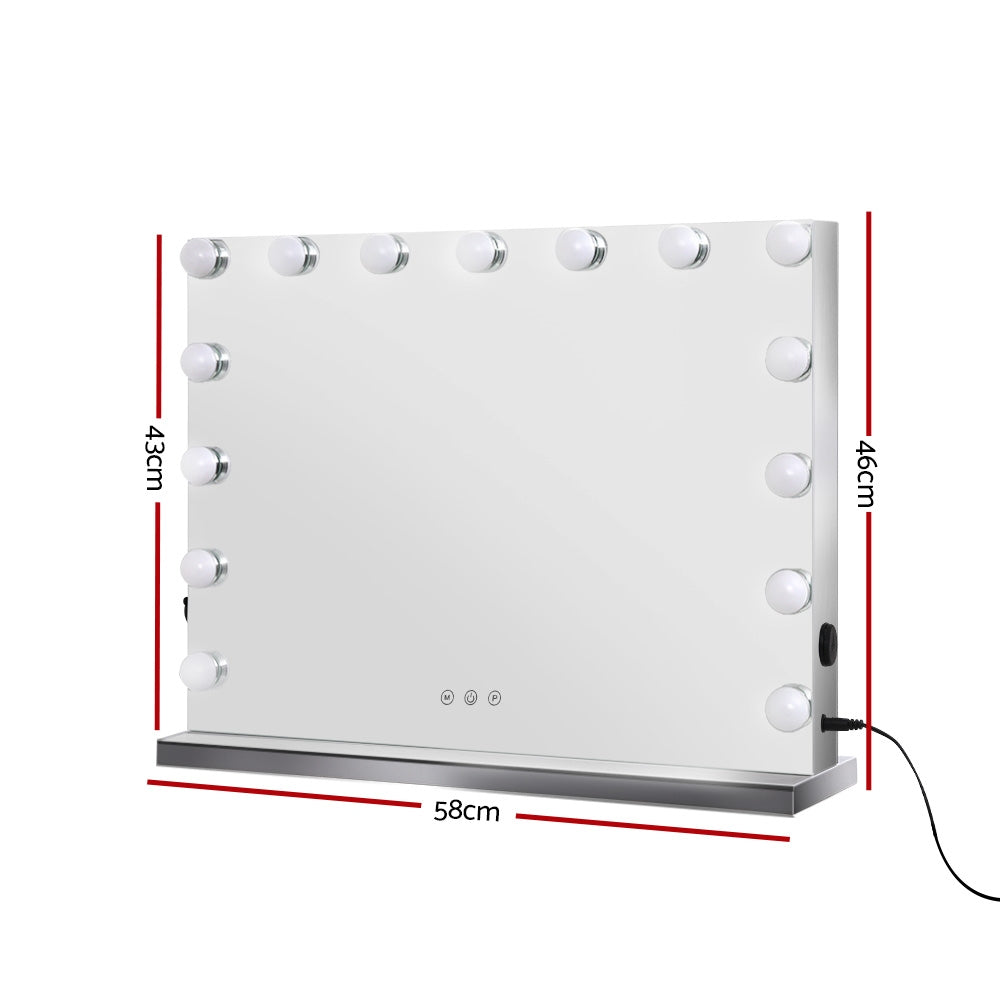Frameless Vanity Makeup Mirror 58cm x 46cm - 15LED