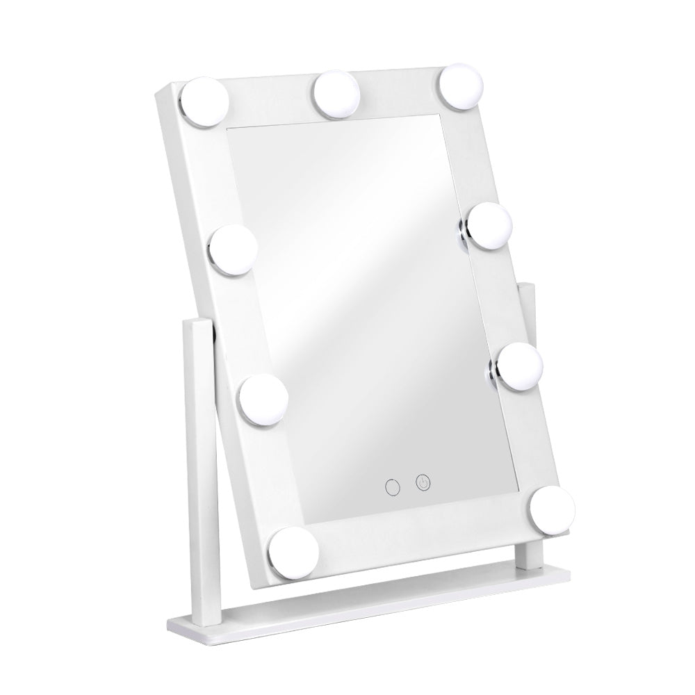 LED Standing Makeup Mirror 3 LED Light Setting - White