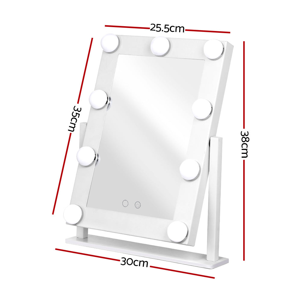 LED Standing Makeup Mirror 3 LED Light Setting - White