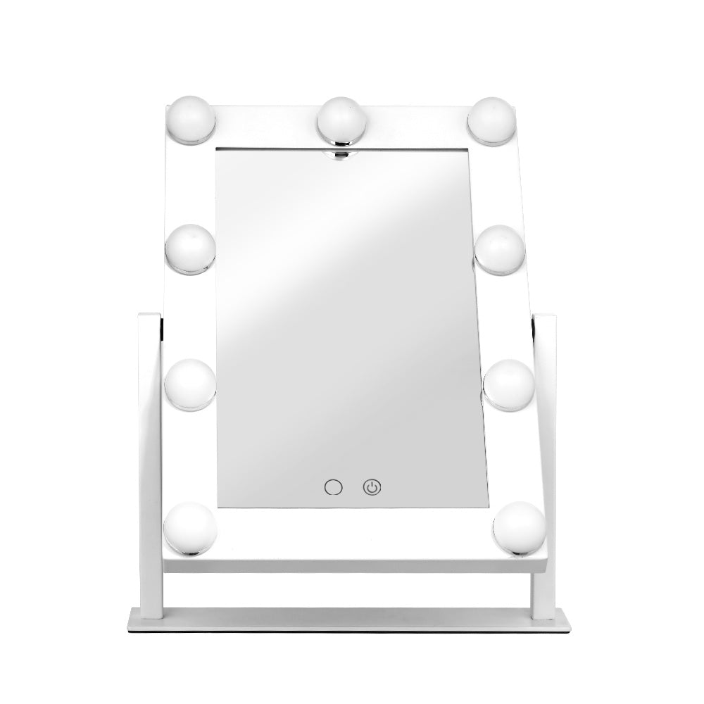 LED Standing Makeup Mirror 3 LED Light Setting - White