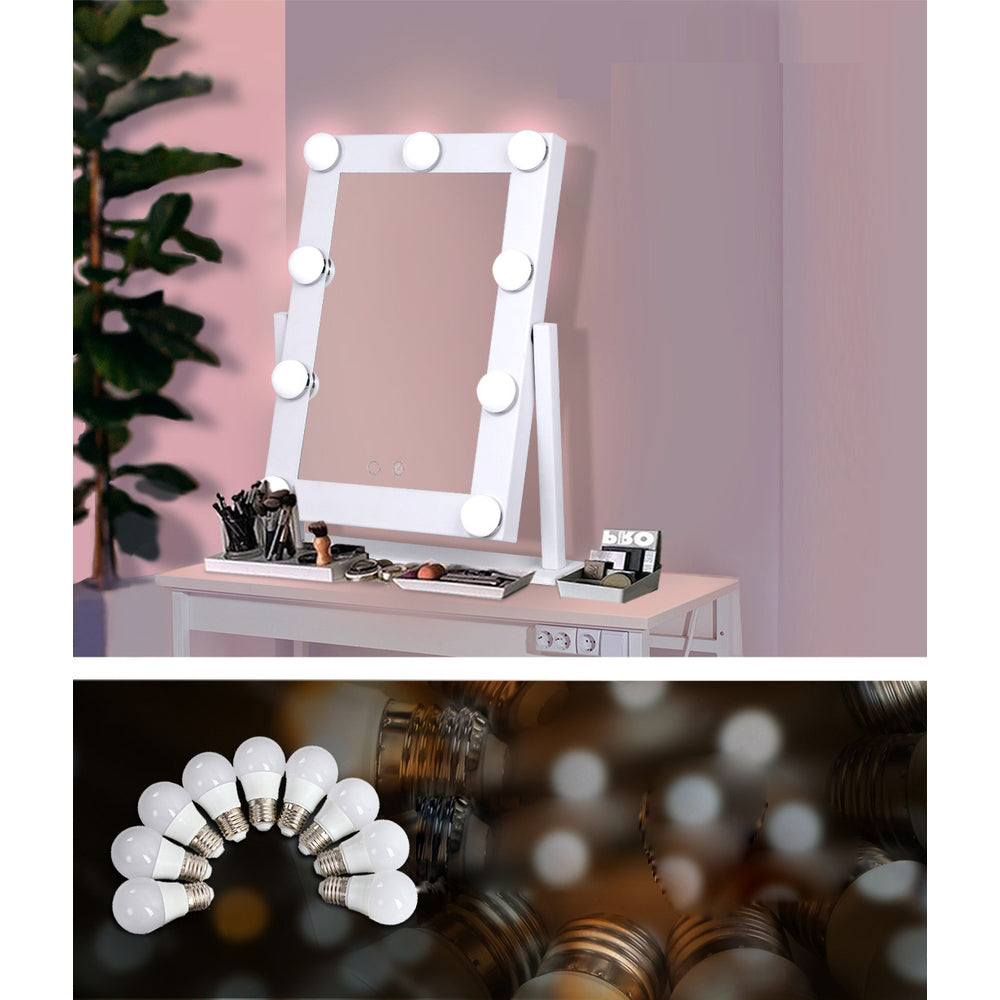 LED Standing Makeup Mirror 3 LED Light Setting - White