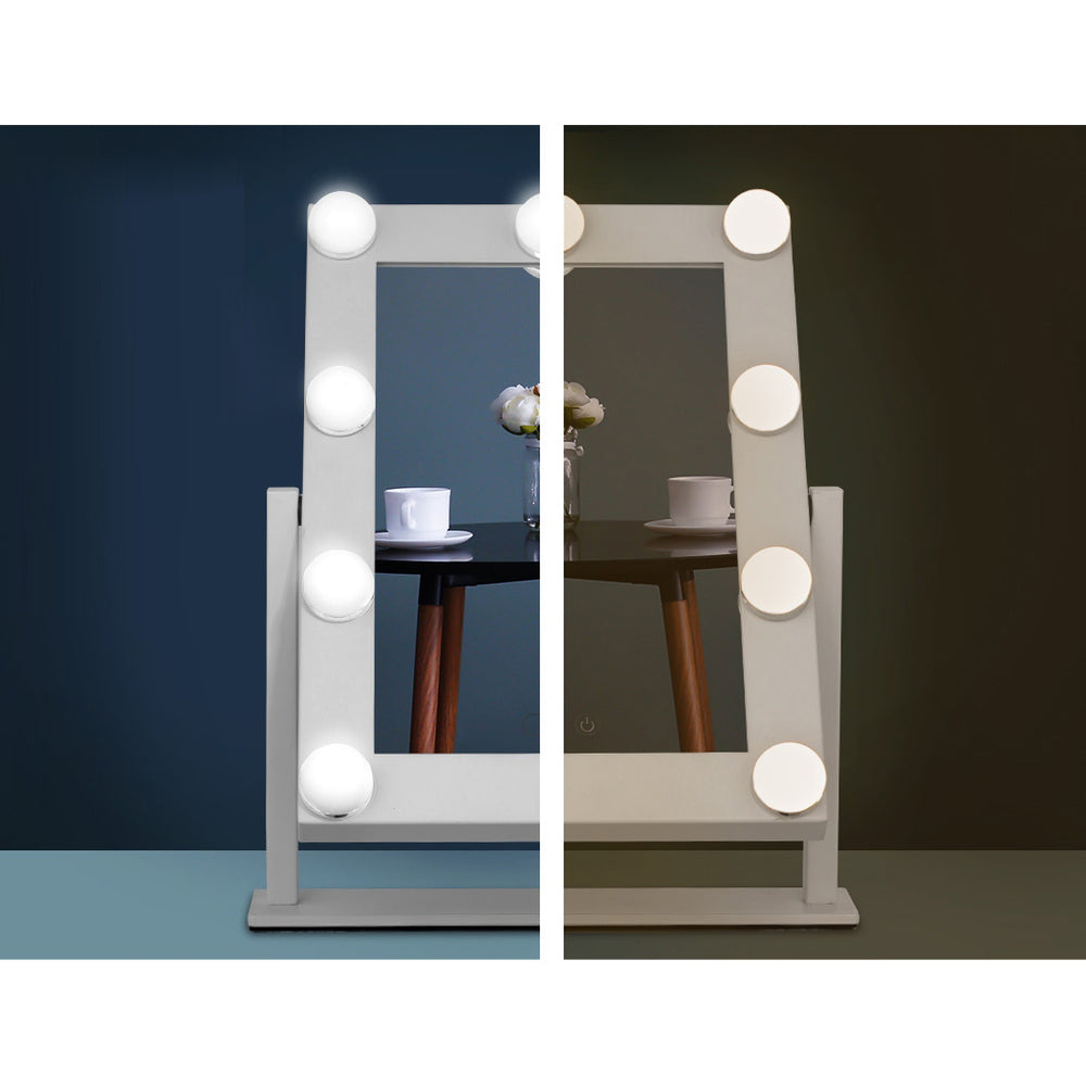 LED Standing Makeup Mirror 3 LED Light Setting - White