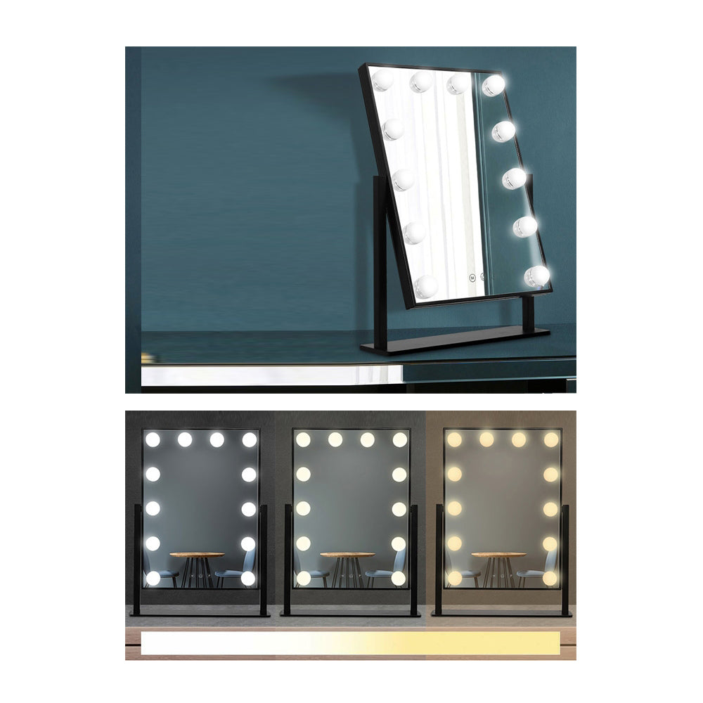 LED Standing Makeup Mirror - Black