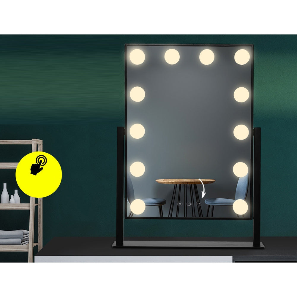 LED Standing Makeup Mirror - Black