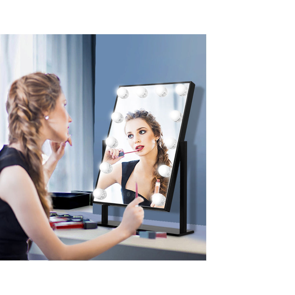LED Standing Makeup Mirror - Black