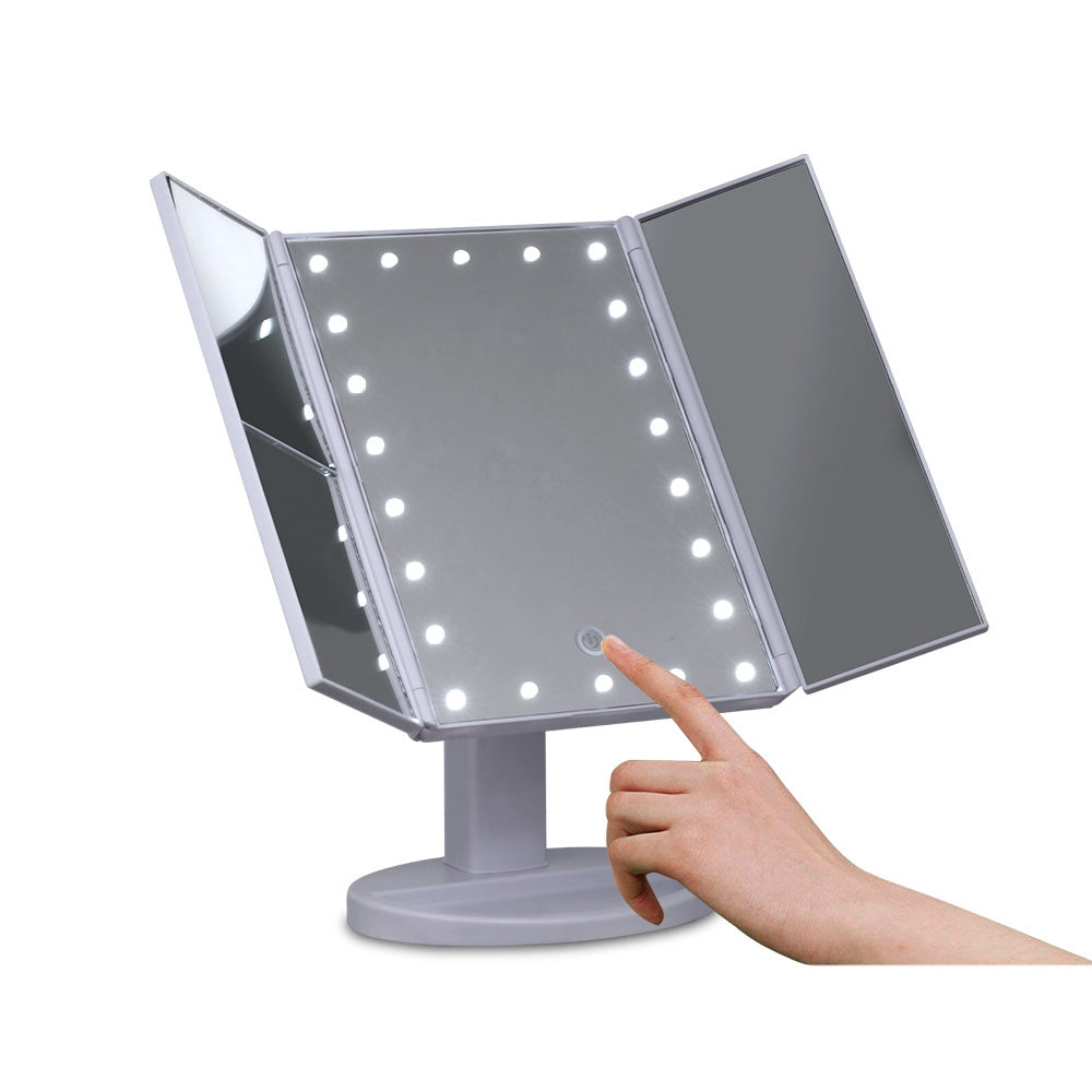 Tri-Fold Make Up Mirror with - 22 LED Lights