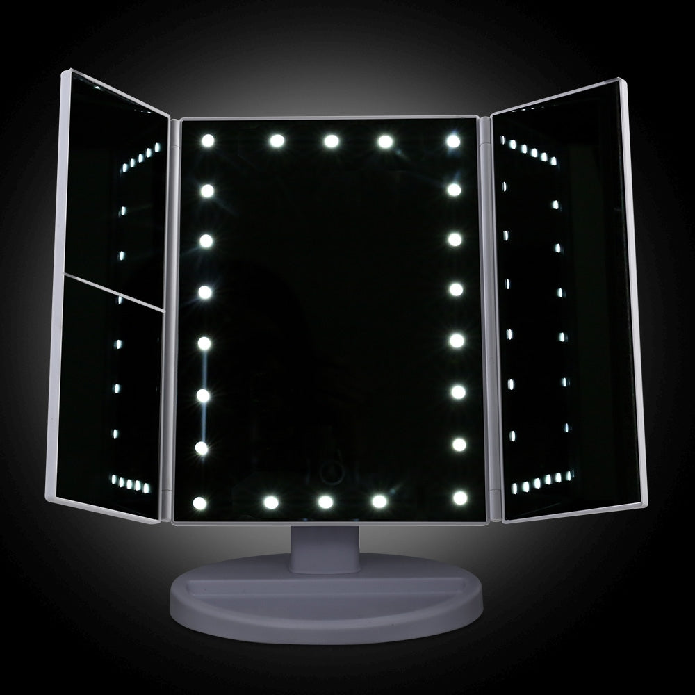 Tri-Fold Make Up Mirror with - 22 LED Lights