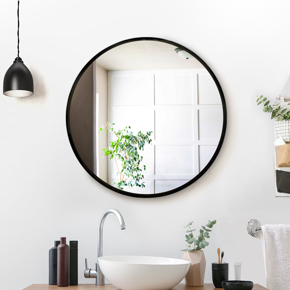 Bathroom Makeup Wall Mirror Frameless Round - 50cm