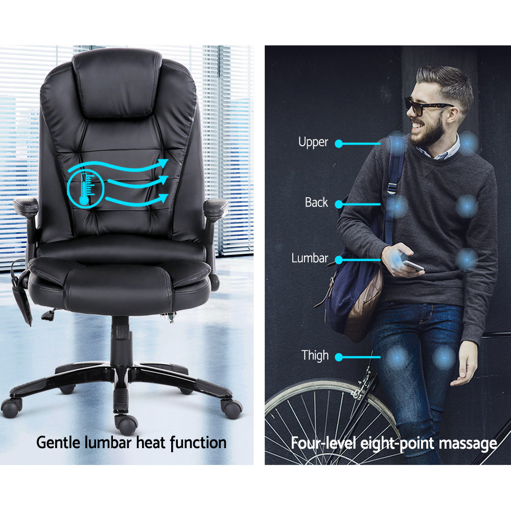 Office Executive Massager Computer Desk Chair - Black