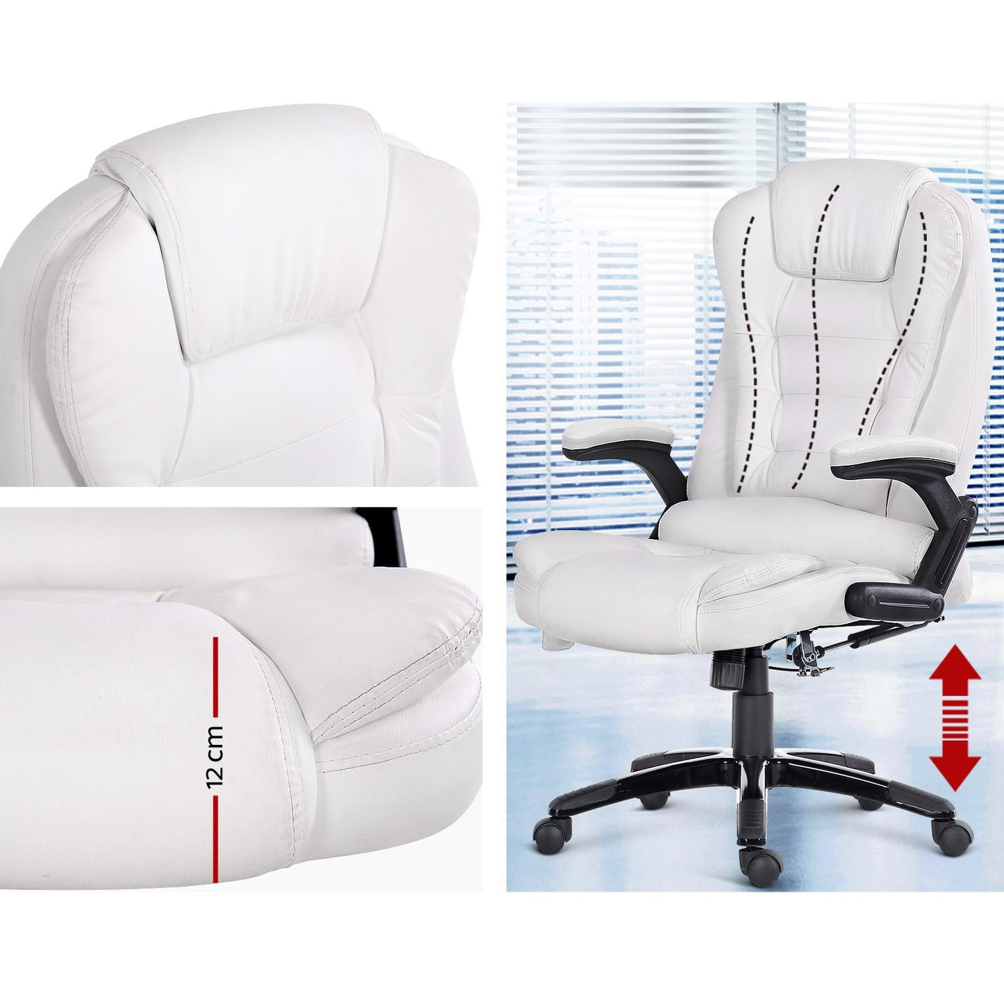 Massage and Office Computer Desk Chair - White