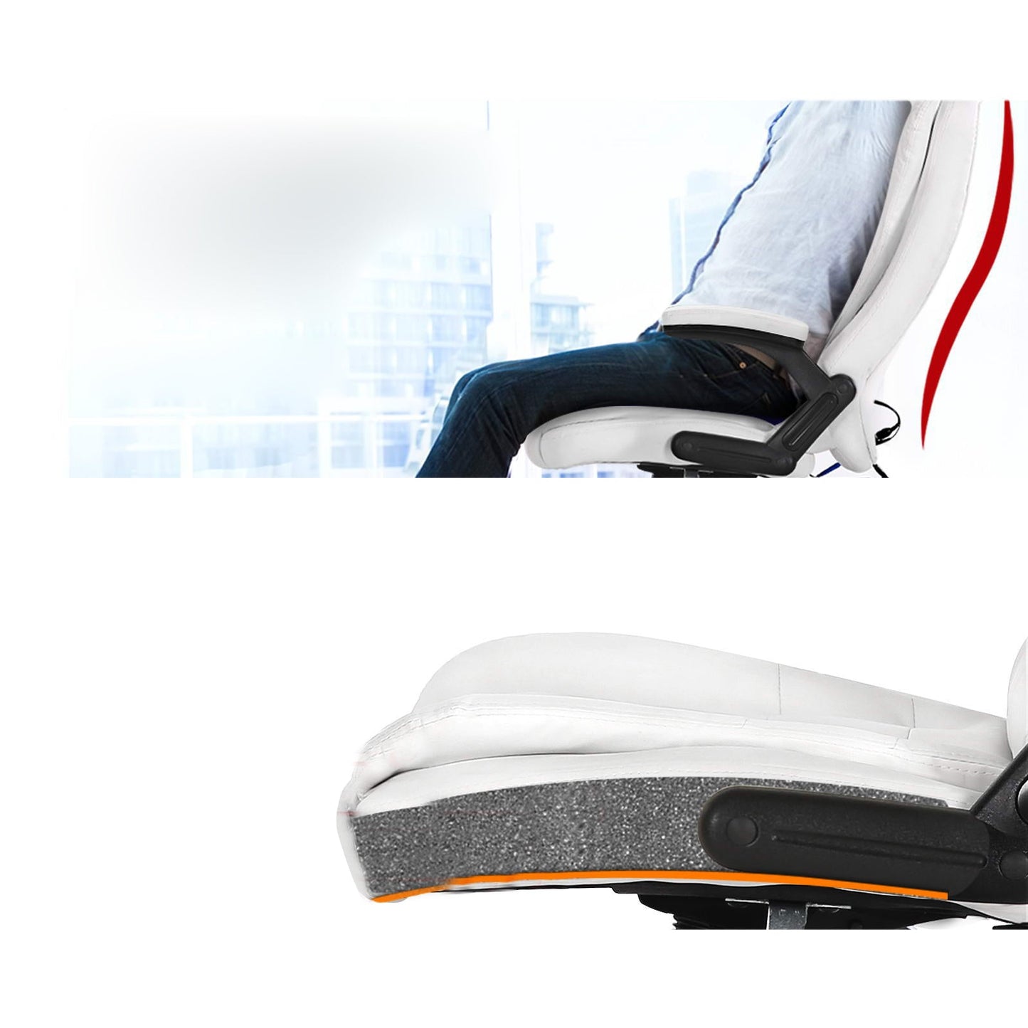 Massage and Office Computer Desk Chair - White