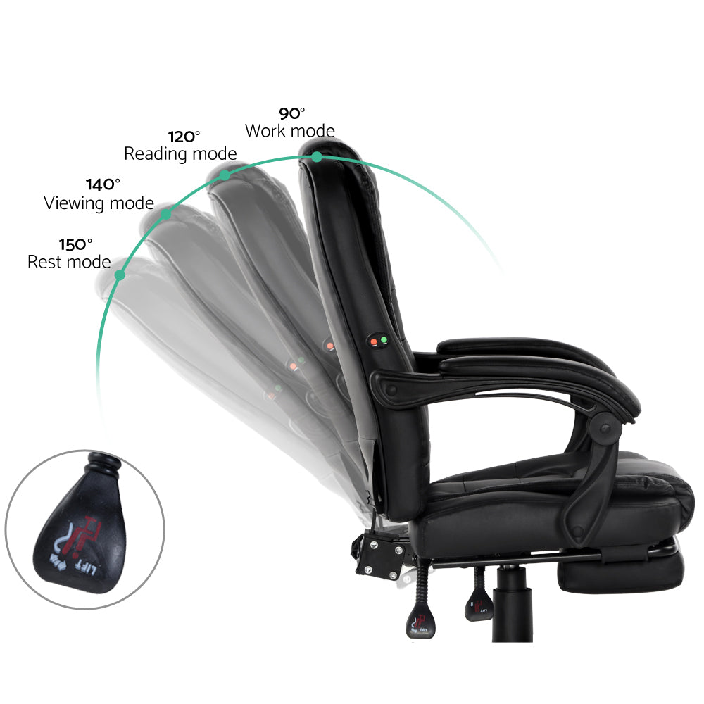 Office Executive Massager Computer Desk Chair - Black