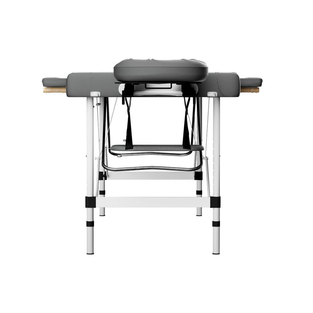 Massage Table Portable Aluminium 2 Fold Massages Bed Beauty Therapy 55cm