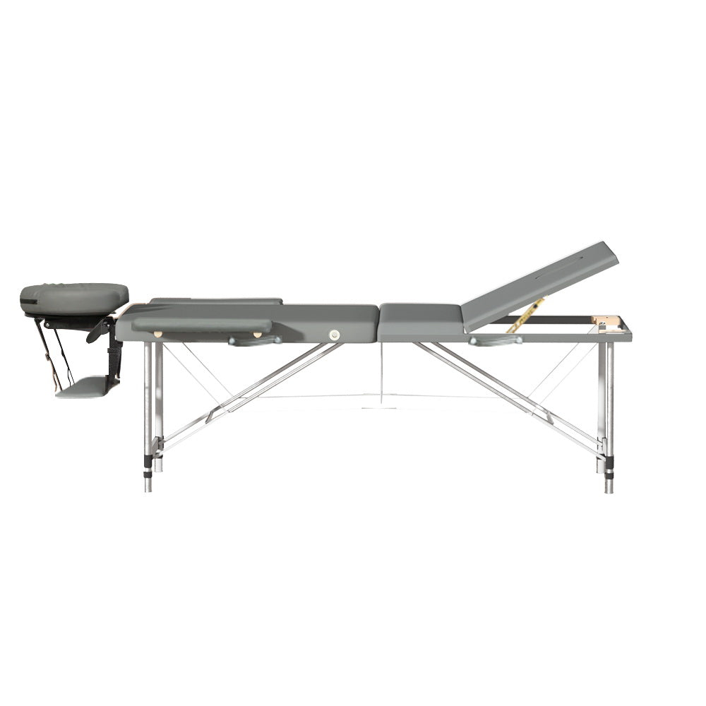 Massage Table Portable 3 Fold Aluminium Therapy Beauty Bed Waxing 75CM