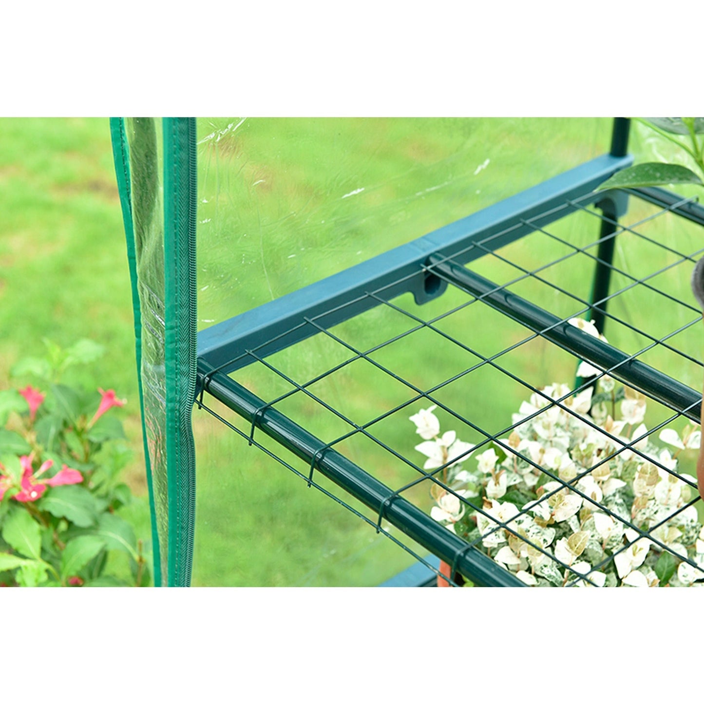 Green House Flower Garden Shed with Tunnel Cover