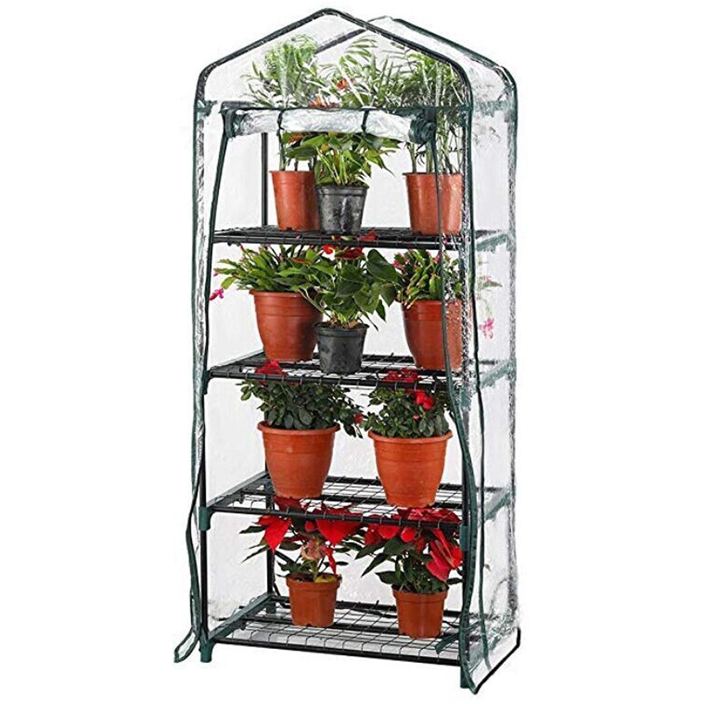 Green House Flower Garden Shed with Tunnel Cover