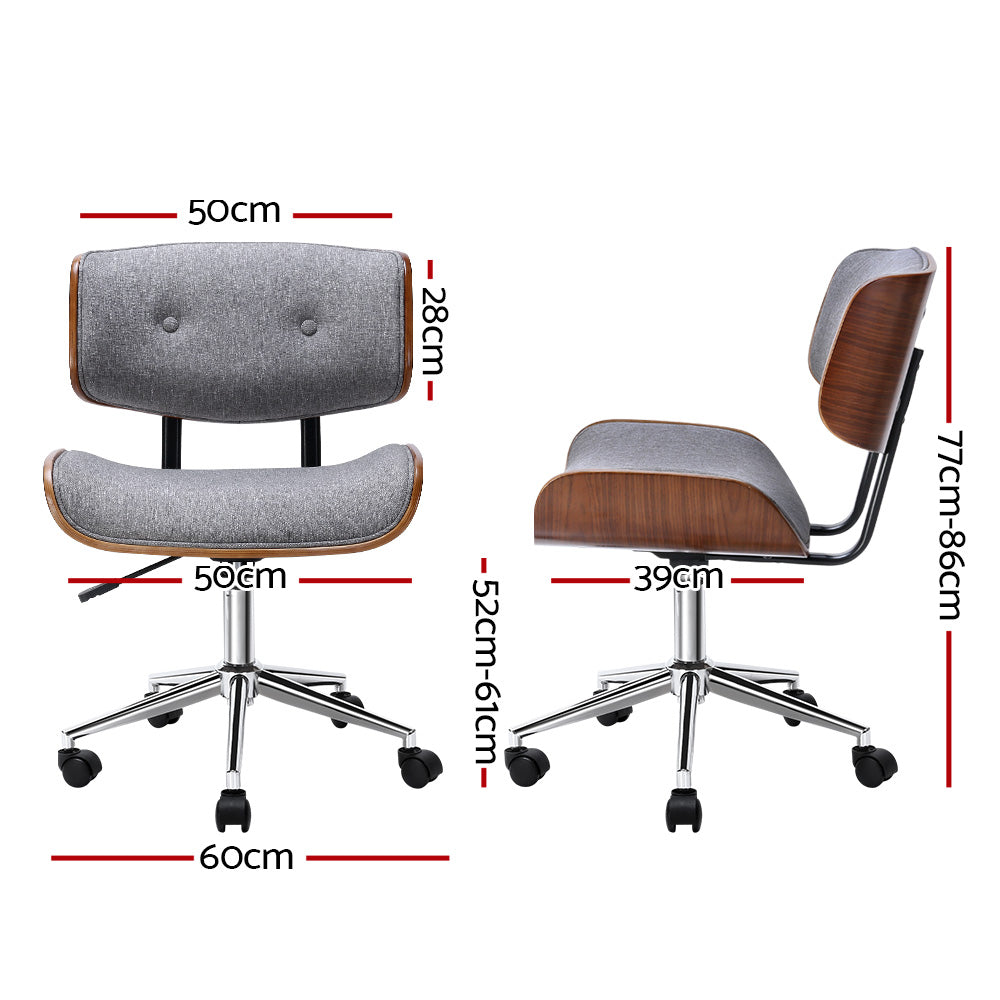 Office Executive Rotating Chair - Grey and Wood
