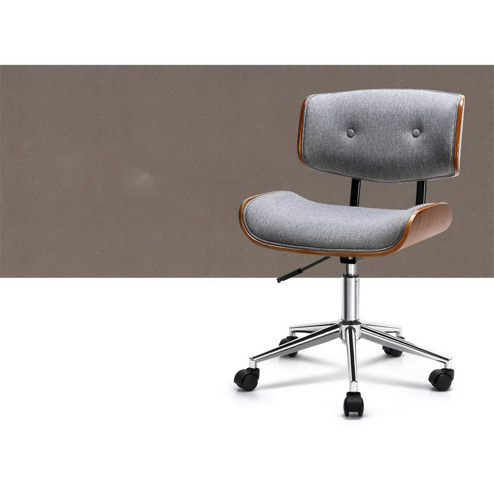 Office Executive Rotating Chair - Grey and Wood