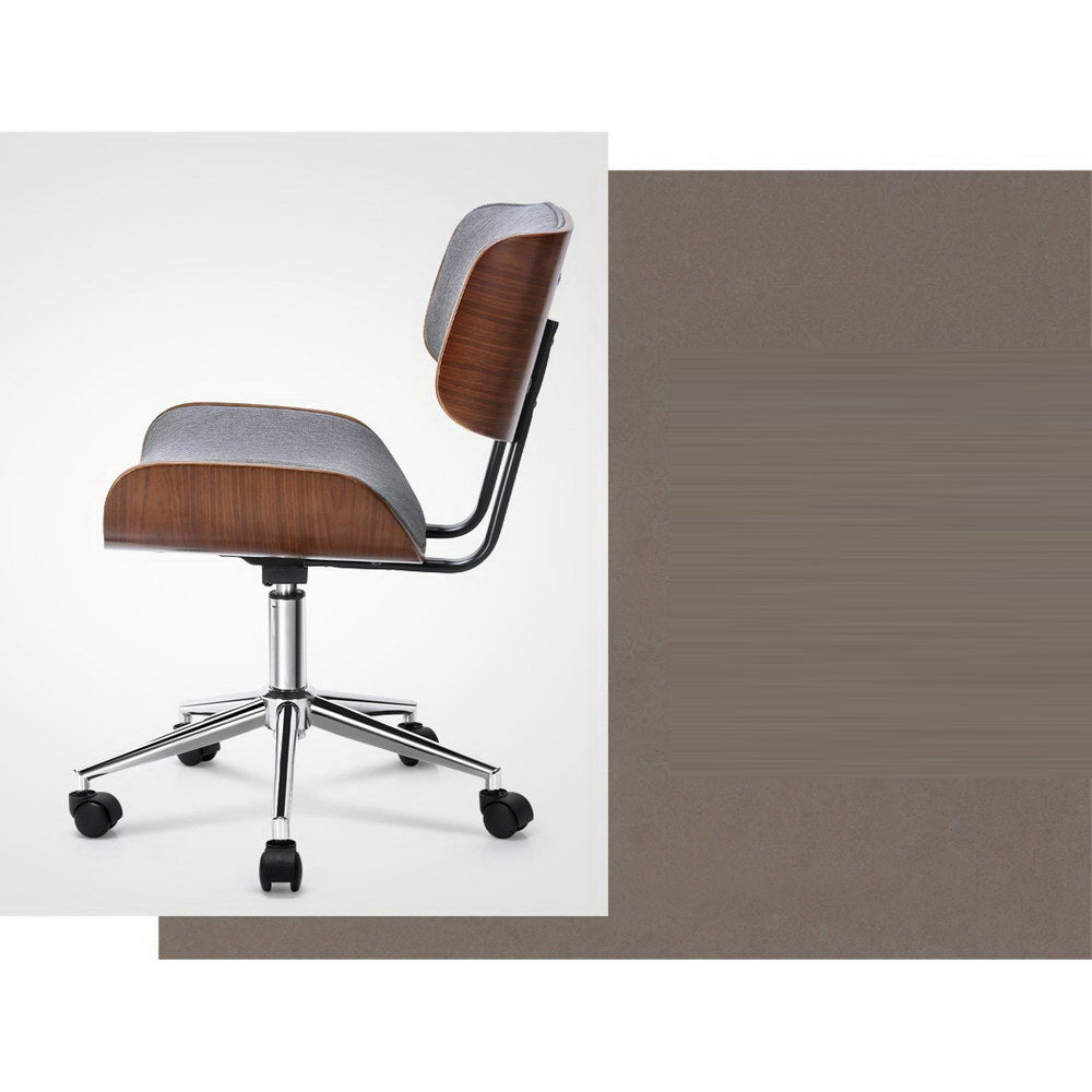 Office Executive Rotating Chair - Grey and Wood