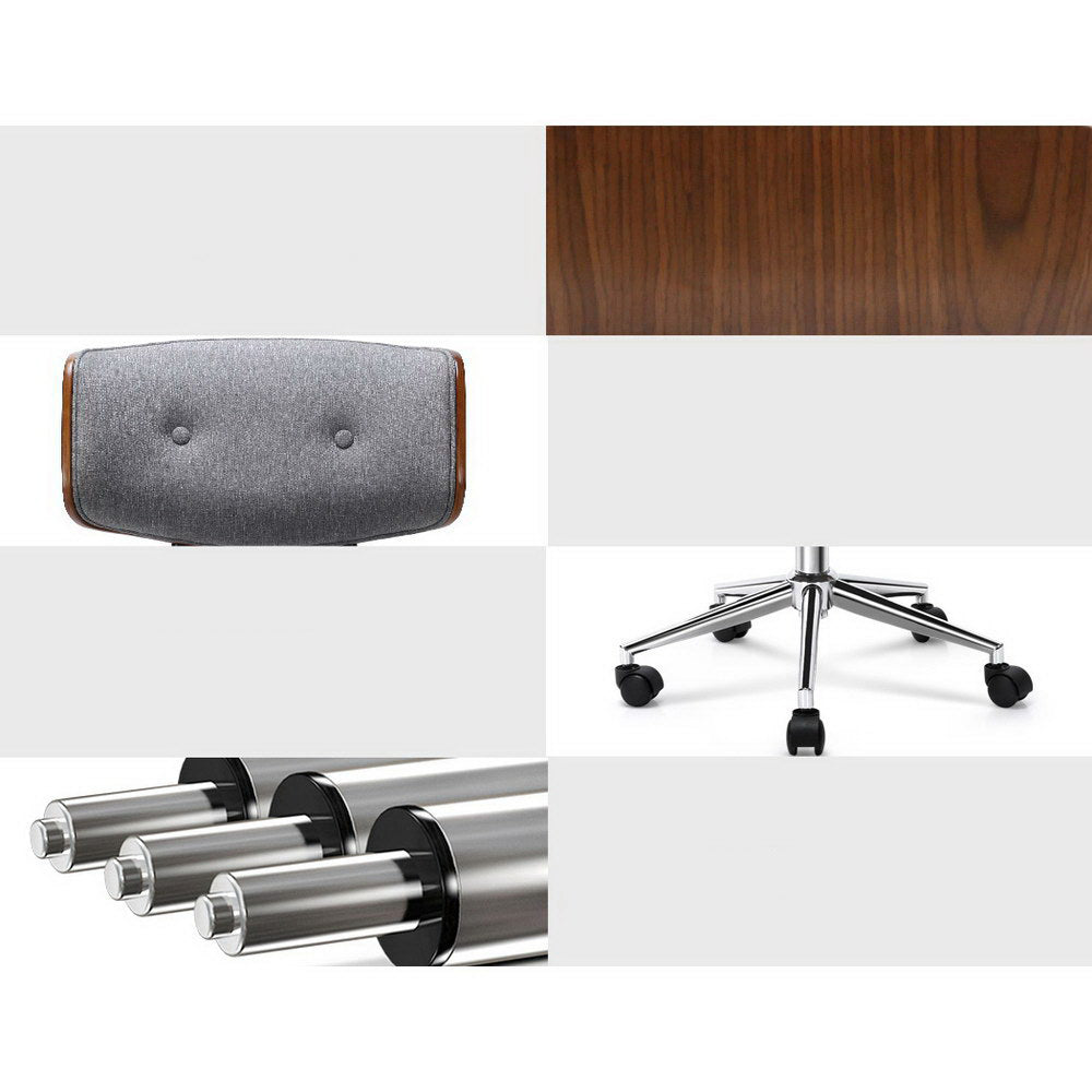 Office Executive Rotating Chair - Grey and Wood