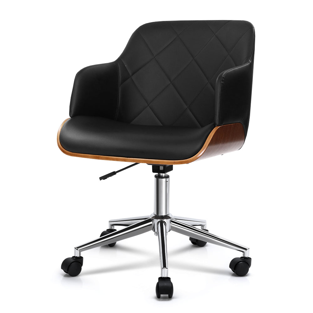 Office Executive Rotating Chair - Black and Wood