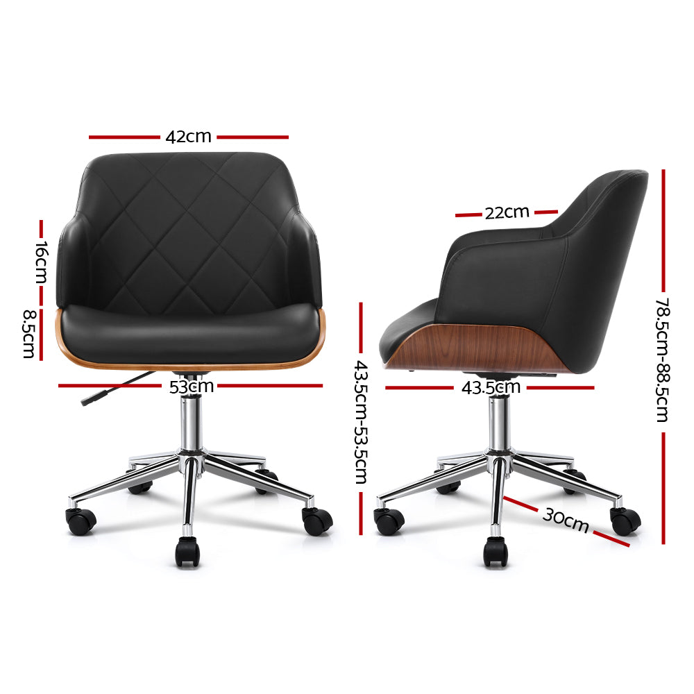 Office Executive Rotating Chair - Black and Wood