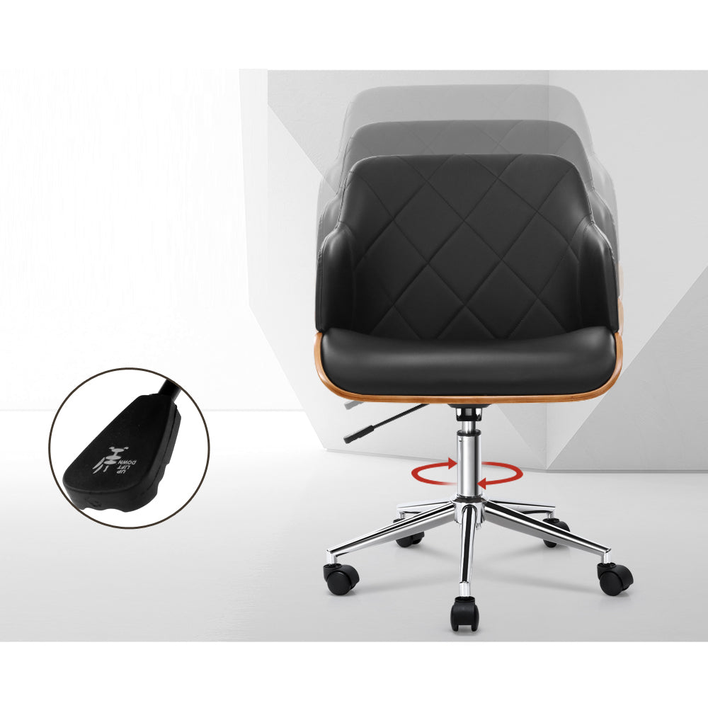 Office Executive Rotating Chair - Black and Wood