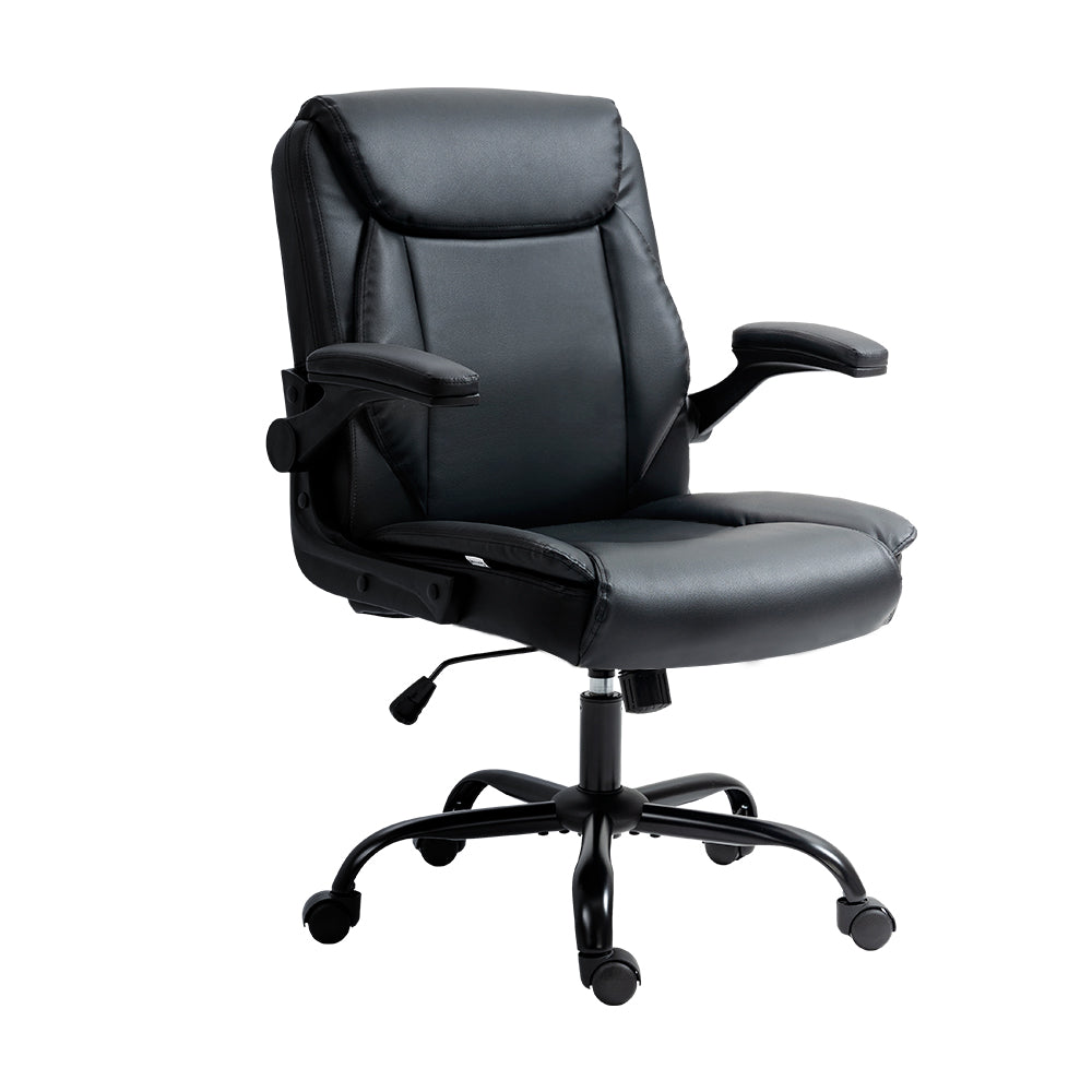 Office Chair Leather Computer Desk Chairs Executive Gaming Study Black